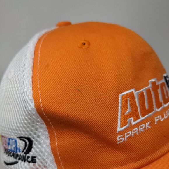 Autolite Fitted Mesh Back Hat Orange White Embroidered NASCAR Performance Logo - Picture 4 of 7